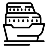 Big cruise liner floating on water surface icon vector
