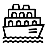 Big cruise ship sailing on the ocean waves vector