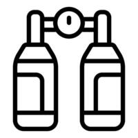 Oxygen tank with pressure gauge showing low oxygen level icon vector