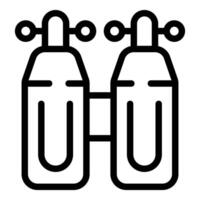 Oxygen tanks connected, providing life support for breathing vector