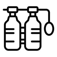 Oxygen tank icon showing two cylinders for diving vector