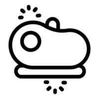 Modern hovercraft floating above ground with flashing lights vector