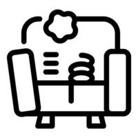 Sofa spring repairing with special tools icon outline style vector