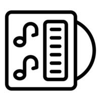 Music album cover with notes and lines representing playlist vector