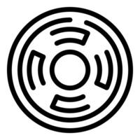 Black and white minimalist icon of a round object with circles vector