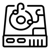 Hard drive icon representing data storage technology vector