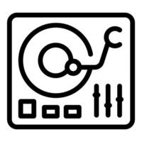 Vinyl record player playing music with buttons and slider controls vector