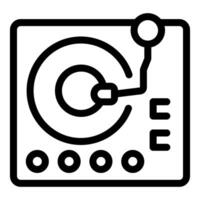 Vinyl record player playing music icon showing turntable for listening vector