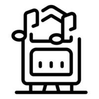Music player device playing audio notes with high volume vector