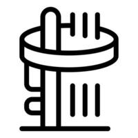 3d printing pen creating round shape icon, line style vector