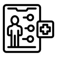 Online medical record showing patient using healthcare app on smartphone vector