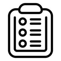 Clipboard with checklist icon, linear style vector