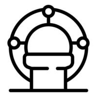 Patient undergoing mri scan with brain activity displayed vector