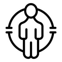Person standing inside circle with equal sign representing diversity inclusion concept vector