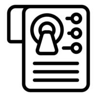 Document with analytics chart and settings buttons icon vector