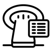 Mri machine scanning for results on screen icon outline style vector