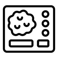 Laboratory equipment showing bacteria under microscope icon vector