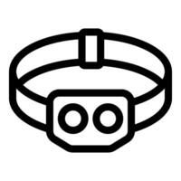 Headlamp with elastic headband for hands free lighting vector