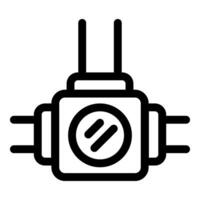 Electric meter is measuring power consumption in line style vector