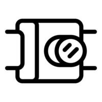 Electronic circuit board component icon representing a microchip vector