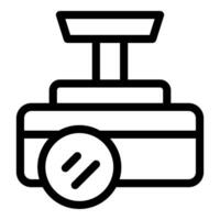 Ceiling spot light fixture hanging on with halogen bulb vector
