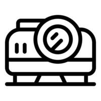Professional digital projector standing on tripod for presentation vector