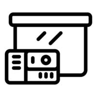 Projector projecting a presentation in a business meeting room vector