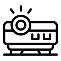 projector emitting light beam for presentation vector