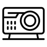 Projector showing presentation with buttons for controling vector