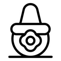 Line icon style illustration of a jester hat with a bell vector