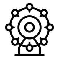 Ferris wheel with cabins rotating on white background vector