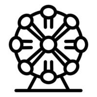 Ferris wheel rotating with empty cabins at amusement park vector