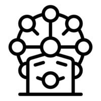 Businessman managing connections in a global network structure vector