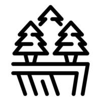 Group of coniferous trees growing on a cliff edge icon vector
