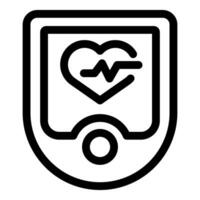 Cardiogram showing on heart rate monitor screen icon vector
