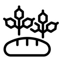 Genetically modified food growing over bread line icon vector