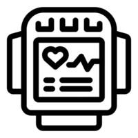 Smartwatch displaying heart rate and medical data icon vector