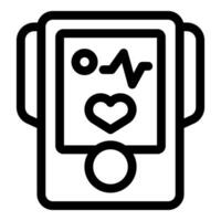 Portable heart rate monitor showing heartbeat on screen vector
