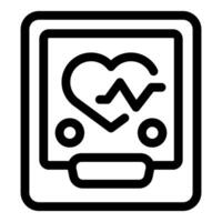 Cardiogram device showing heartbeat rate on screen vector