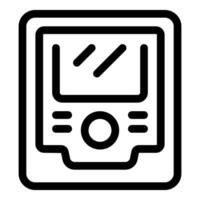 Electronic device with screen and buttons showing user interface vector