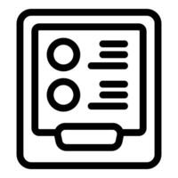 Digital tablet displaying survey results icon vector