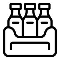 Three bottles standing in a box for delivery packaging vector