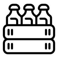 Three bottles standing in a double crate vector