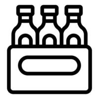 Three bottles standing inside open box packaging vector