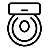 Modern smart toilet bowl icon with automatic flushing system vector