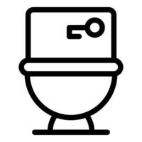 Public toilet requiring payment symbolized by key icon vector