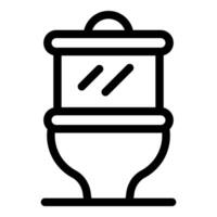Bio toilet icon outline style, ecology friendly wc pictogram vector