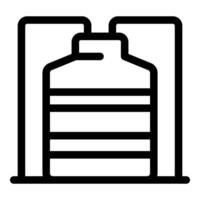 Water cooler with bottles standing on top being changed vector