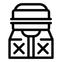 Delivery man holding fragile package with both hands wearing uniform vector