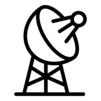 Satellite dish sending and receiving signals on four legged stand vector